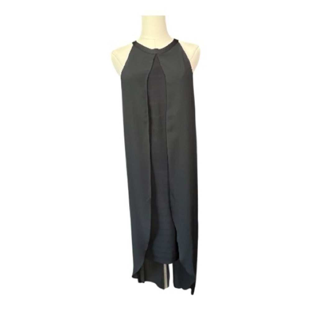 🆕 NWOT Venus black bandage sleeveless dress with chiffon overlay | size 10